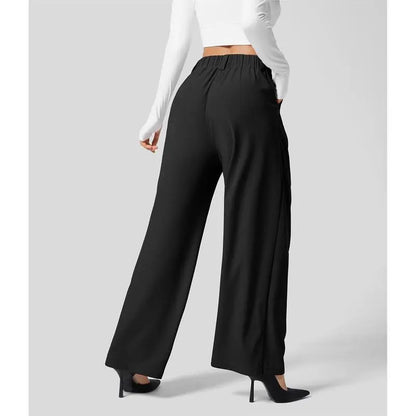 Flex High Waisted Pocket Wide Leg Waffle Work Pants