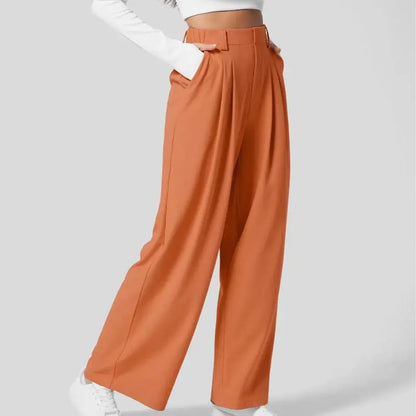 Flex High Waisted Pocket Wide Leg Waffle Work Pants